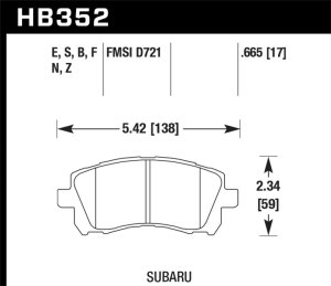 Subaru Impreza Brake Pads - Front - Hawk Performance - HPS Performance Street Compound - `98-`01